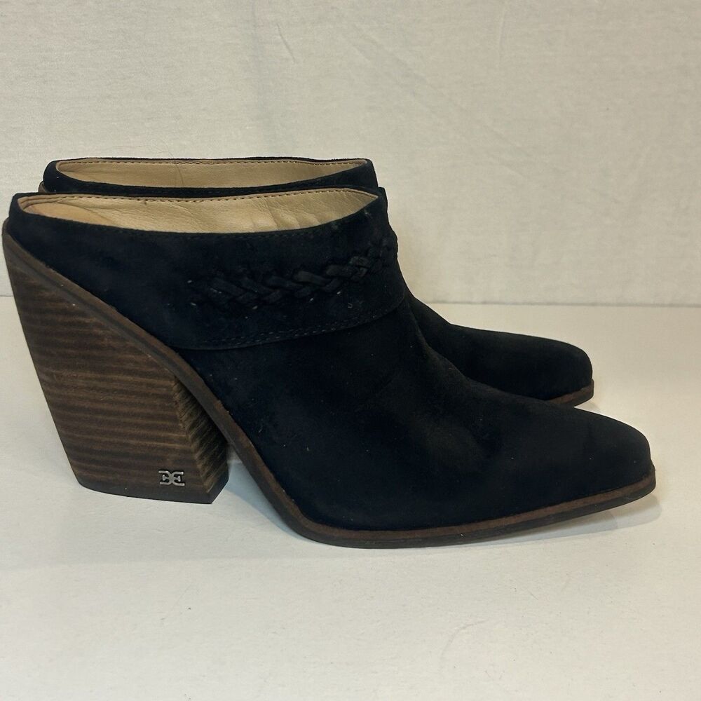 Sam Edelman Black Mules with Brown Heel